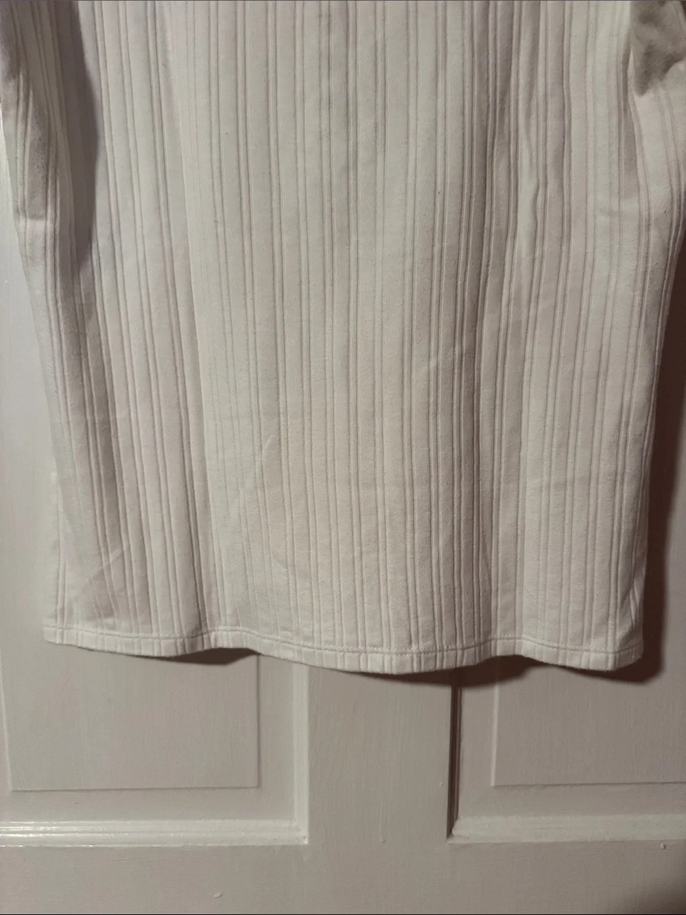 Sezane Mao Ecru White Ribbed T-shirt Size Medium - Picture 9 of 10